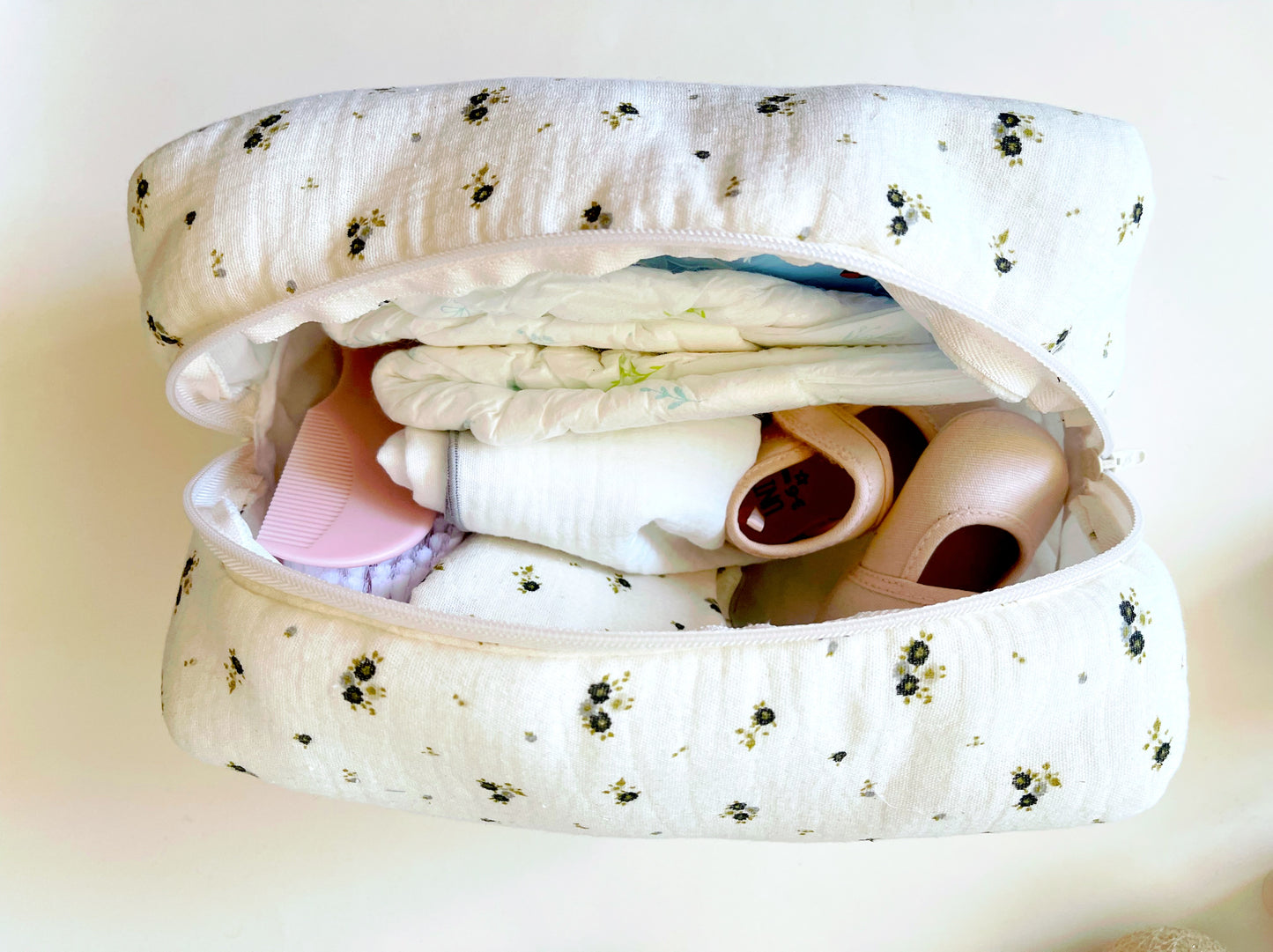 Neceser de muselina 100% algodón de color beis - Colección PALITO